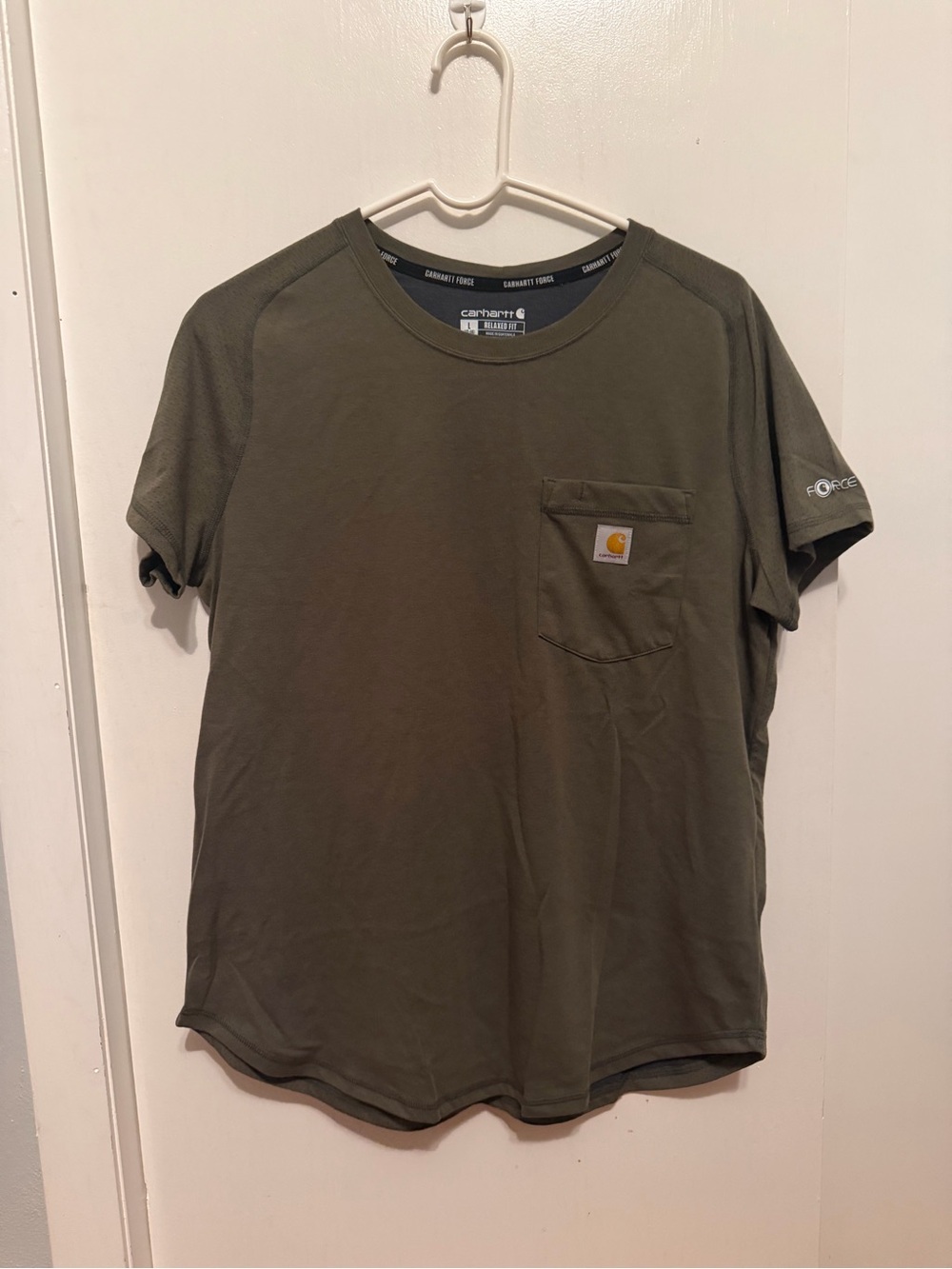 Carhartt Force Army Green Short-Sleeve Pocket Tee